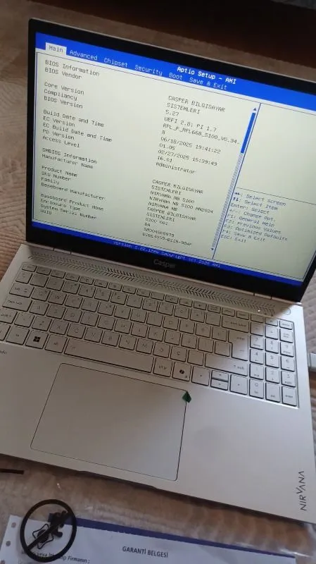 Casper Nirvana S100 Intel Core i5 13420H 16GB 1TB SSD Freedos 16″ Taşınabilir Bilgisayar S100.1342-BF00X-G-F