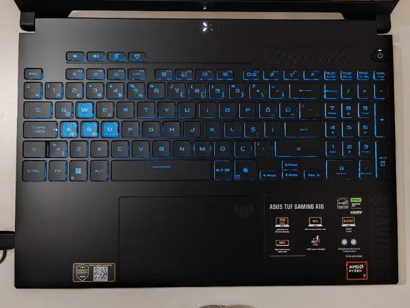 Asus TUF Gaming A16 FA607NUQ-RL048 AMD Ryzen 7 170 16GB 512GB SSD RTX4050 Freedos 16″ Taşınabilir Bilgisayar