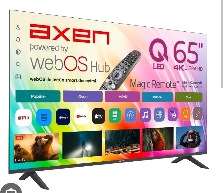 Axen AX55QUPRL-W02M 55″ 139 Ekran Uydu Alıcılı 4K Ultra HD QLED webOS Smart TV