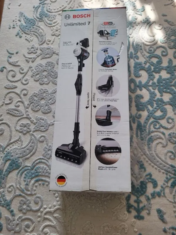 Bosch BCS711XXL Beyaz Şarjlı Dik Süpürge Unlimited 7 0,30 L Toz Haznesi ile Güçlü Temizlik
