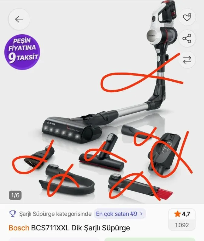 Bosch BCS711XXL Beyaz Şarjlı Dik Süpürge Unlimited 7 0,30 L Toz Haznesi ile Güçlü Temizlik