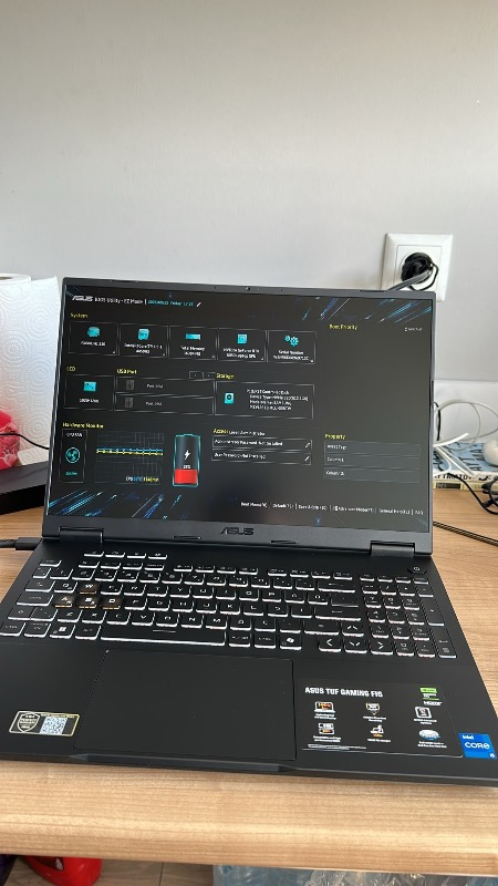 Asus TUF Gaming F16 FX608JHI-TU231 Intel Core i5 14450HX 16GB 512GB SSD RTX5050 Freedos 16″ 144Hz Taşınabilir Bilgisayar