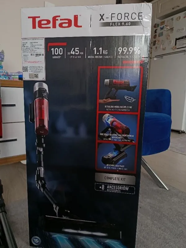 Tefal TY2098WO X-Force Flex 9.60 Kırmızı Dikey Süpürge HEPA Filtreli Kablosuz Kullanım ve Yüksek Kapasite