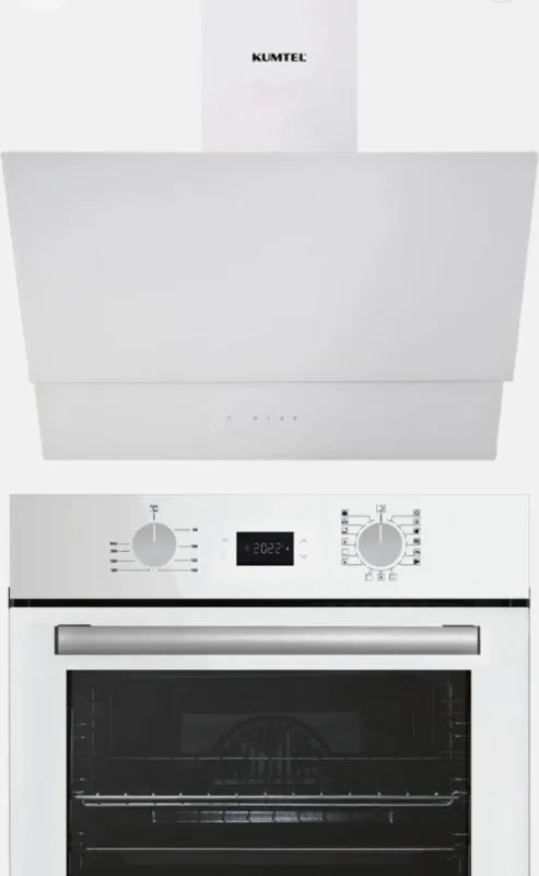 Kumtel Digital Plus 15 Programlı 2’li Beyaz ankastre Set (Fırın-Davlumbaz)