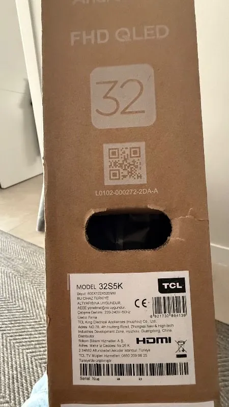 TCL 32S5K 32” 82 Ekran Uydu Alıcılı Full HD Android QLED TV