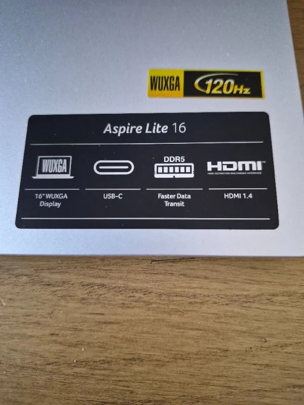 Acer Aspire Lite AL16-71P Intel Core Ultra 5 125H 16GB 512GB SSD Freedos 15.6” FHD Taşınabilir Bilgisayar NX.DCLEY.001