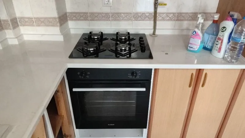 Alveus Yakamoz Siyah 2’li Ankastre Set A Enerji Sınıfı 4 Gözlü Gazlı Ocak ve Fırın (GLS640S-MFA604S)