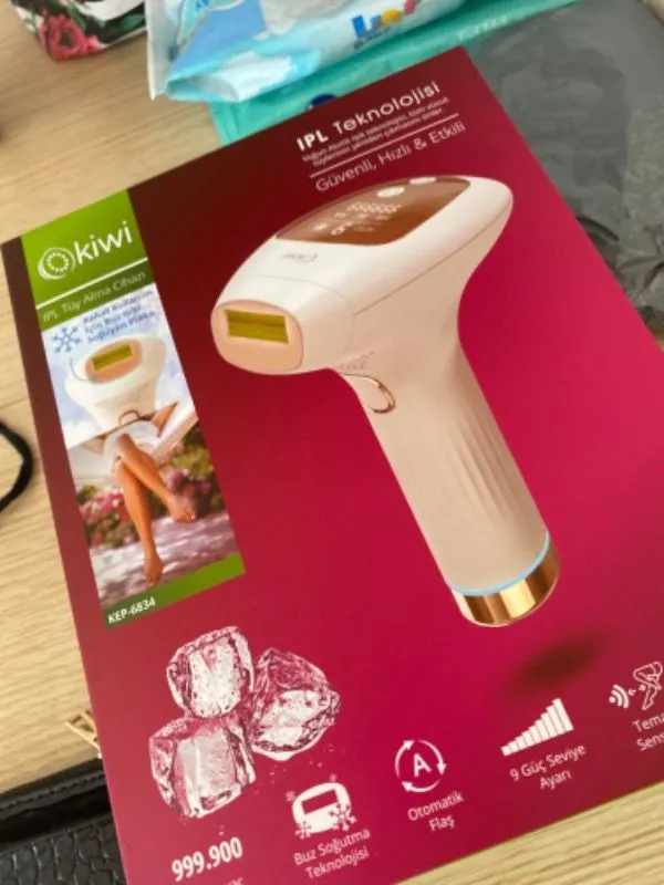 Kiwi Ipl Buz Lazer Epilasyon Tüy Alma Cihazı Otomatik/manuel Yüz, Vücut, Hassas Bölge Kullanımı 999.900 Flash Atım KEP-6834