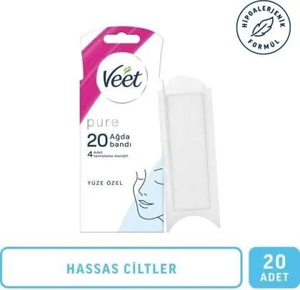 Veet Pure Hipoalerjenik Sir Ağda Bandı Yüz Bölgesi 20’li