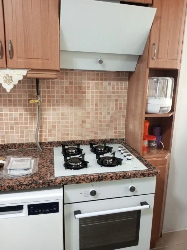Kumtel Home Beyaz Cam Ankastre Set