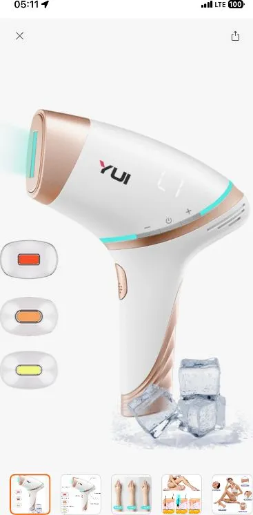 Yui IPLV15 Pro Vücut -Yüz- Bikini Başlıklı Ağrısız Otomatik ve Manuel Atım Buz Lazer Epilasyon Cihazı