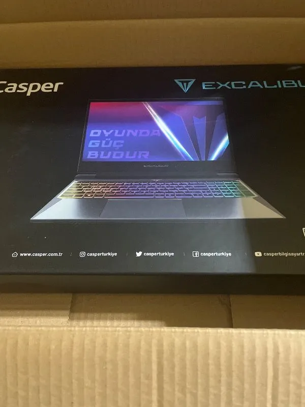 Casper Excalibur G870 Intel Core i7 13620H 16GB 1TB SSD RTX5050 Freedos 15.6″ 165Hz Taşınabilir Bilgisayar G870.1362-BF50X-C