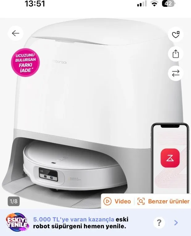 Qrevo Curvx Akılı Robot Süpürge Beyaz