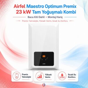 Airfel Maestro Optimum Premix 23 Kw Tam Yoğuşmalı Kombi (Baca Kiti Dahil) (Montaj Hariç) HBCV0000G6RDPC
