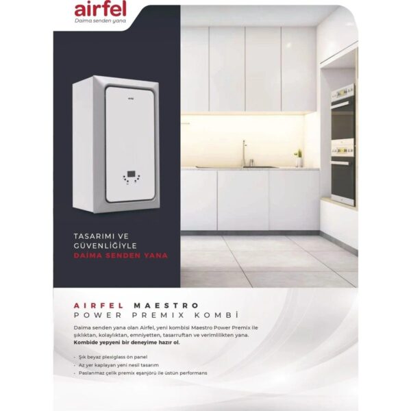 Airfel Maestro Power 23 kW Hermetik Baca Tipi Yoğuşmalı Kombi, Enerji Verimliliği ile Tasarruf