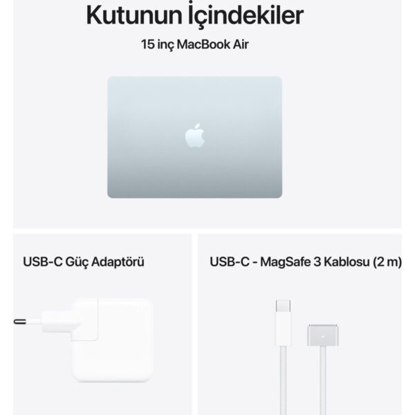 Apple MacBook Air M5 16GB 512GB SSD macOS 15″ Taşınabilir Bilgisayar Gök Mavisi MDVQ4TU/A