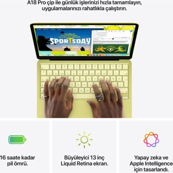 Apple MacBook Neo A18 Pro 8GB 512GB SSD macOS 13″ Taşınabilir Bilgisayar Pastel Pembe MHFJ4TU/A