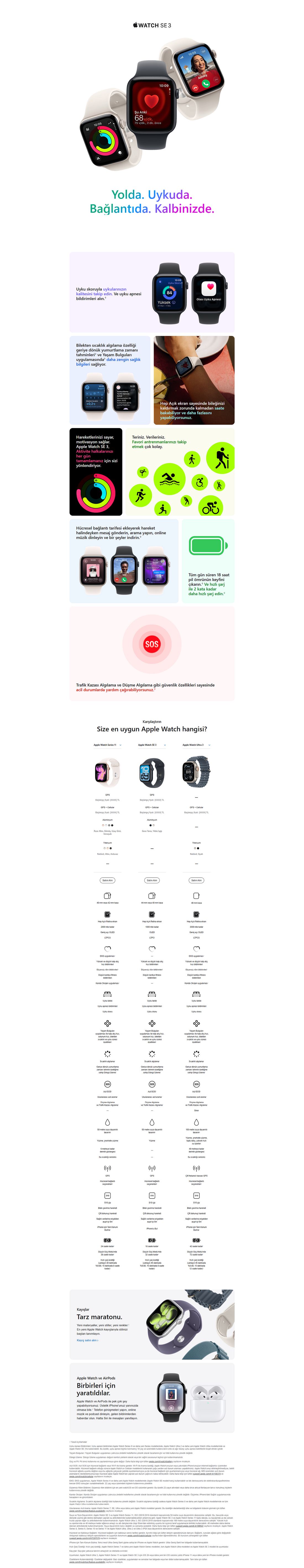 Apple Watch Se 3 Gps, 40 mm Yıldız ışığı Alüminyum kasa ve Yıldız ışığı Spor kordon - s/m