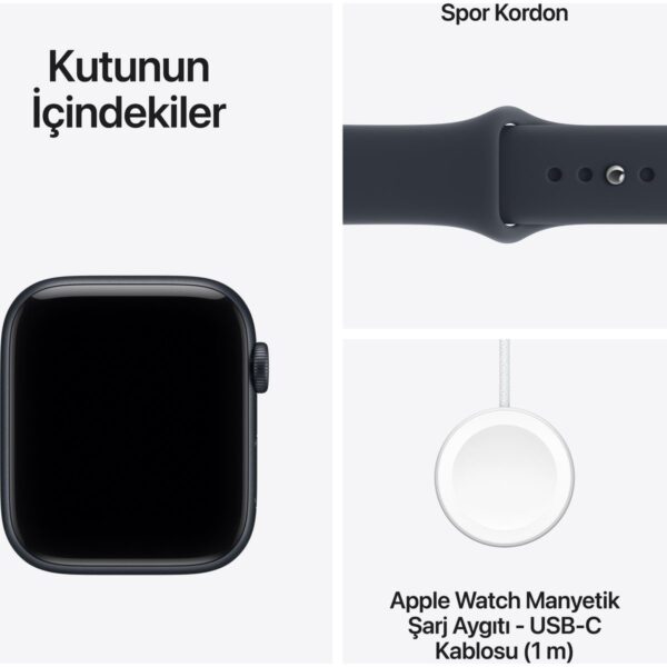 Apple Watch Se 3 Gps + Cellular, Gece Yarısı Alüminyum Kasa ve Lacivert Spor Kordon – S/m