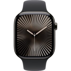 Apple Watch Series 10 GPS + Cellular, 46 mm Arduvaz Titanyum Kasa ve Siyah Spor Kordon - S/M HBCV00006ZWFPV
