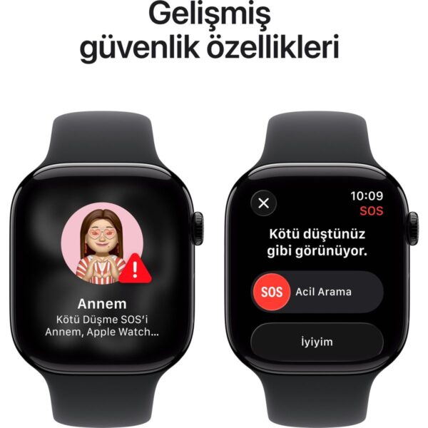 Apple Watch Series 11 Gps, 42 mm Alüminyum kasa ve Siyah Spor kordon – m/l