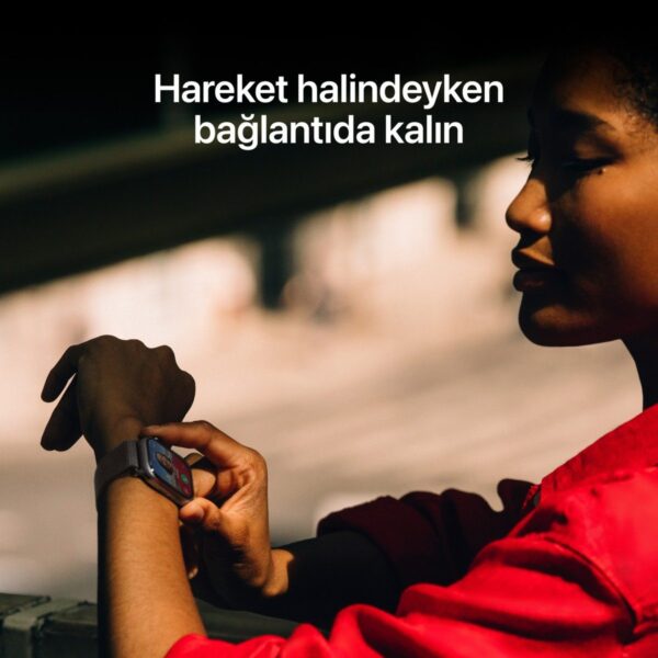 Apple Watch Series 11 Gps + Cellular, 42 mm Alüminyum kasa ve Siyah Spor kordon – S/m