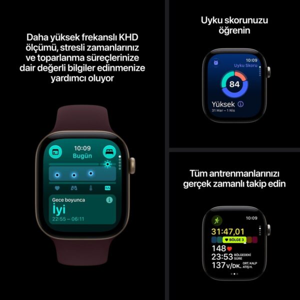 Apple Watch Series 12 Gps + Cellular, Uçuk Altın Rengi Alüminyum Kasa ve Kum Beji Spor Kordon – S/m
