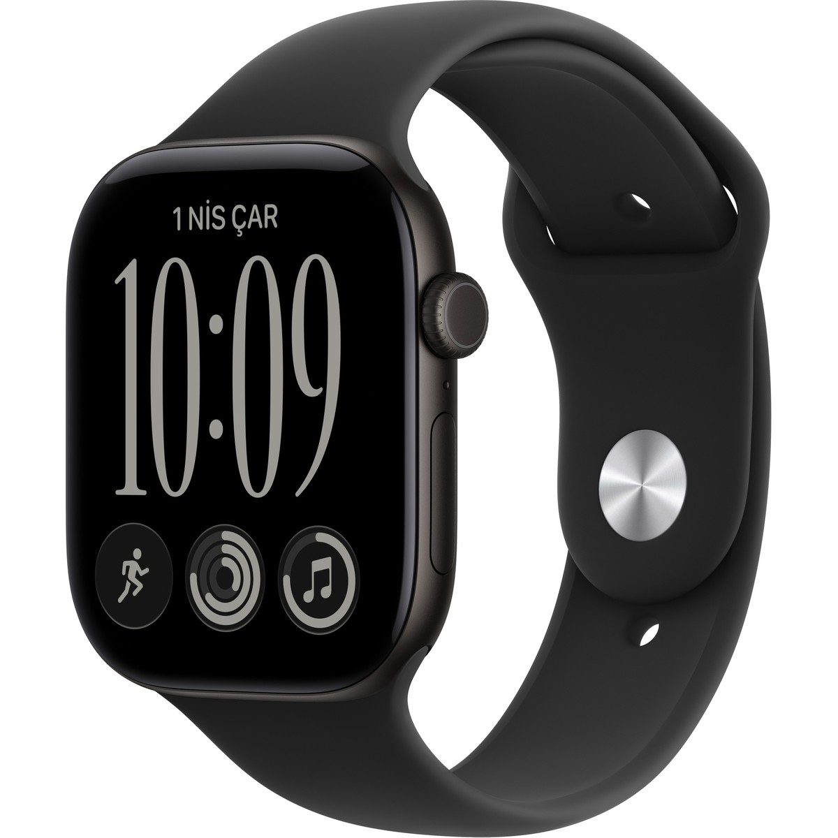 Apple Watch Series 12 Gps + Cellular, 46 mm Alüminyum Kasa ve Spor Kordon - M/l Siyah