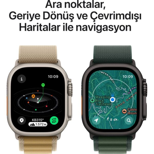 Apple Watch Ultra 2 GPS + Cellular, 49 mm Natürel Titanyum Kasa ve Natürel Titanyum Milano Loop – Küçük Boy