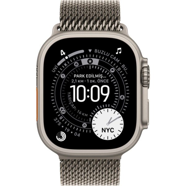 Apple Watch Ultra 3 Gps + Cellular, Kasa ve Natürel titanyum Milano loop – boy