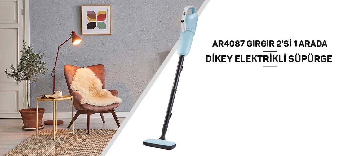 Arzum AR4087 Gırgır 2’si1 Arada 550W Dikey Elektrikli Süpürge, El Süpürgesi Özellikli, Yıkanabilir Filtre
