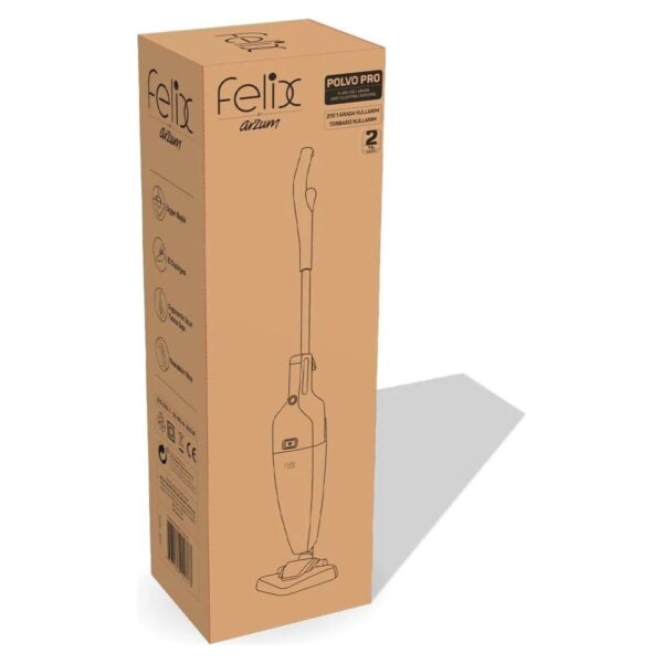 Arzum FL492 Felix Polvo Pro Dikey Elektrikli Süpürge 800W, Yıkanabilir Filtre, 1.5 L Toz Haznesi, Siyah