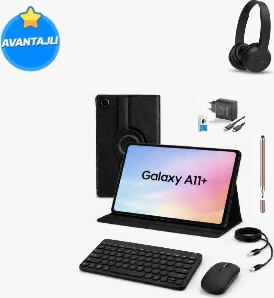 Samsung Galaxy Tab A11 Plus 11” 8gb 256GB Tablet+Kılıf+Klavye+Mouse+Şarj Başlık+Kulaklık (Kalem Hediye)