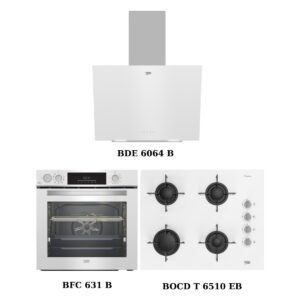 Beko Beyaz Cam Digital Ankastre Set BDE 6064 B BFC 631 B BOCD T 6510 EB+ Bfc 631 B Modern Mutfak Uyumlu Enerji Sınıfı A HBCV00009TCLLV
