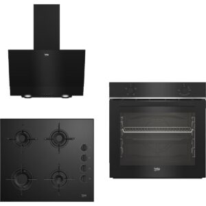 Beko New Black Star 3 Lü Ankastre Set Bfc 210 S - Bocd T 6011 Es - Bde 6050 S Siyah Cam Yüzeyli A Enerji Sınıfı Modern Mutfak Uyumlu HBCV0000D9LL4R