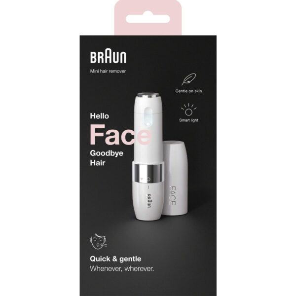 Braun Face FS1000 Mini Tüy Dökücü Kadın, Elektrikli Yüz Tüy Alma, Hızlı ve Kolay, Bıyık, Çene
