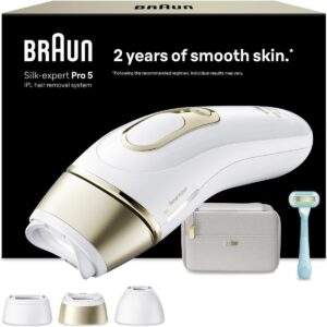 Braun Ipl Silk·expert Pro 5 Beyaz Kablolu IPL Cihazı, Cilt Temas Sensörü ve 3 Başlık ile Etkili Tüy Alma PL5311 HBCV0000DYW9A3