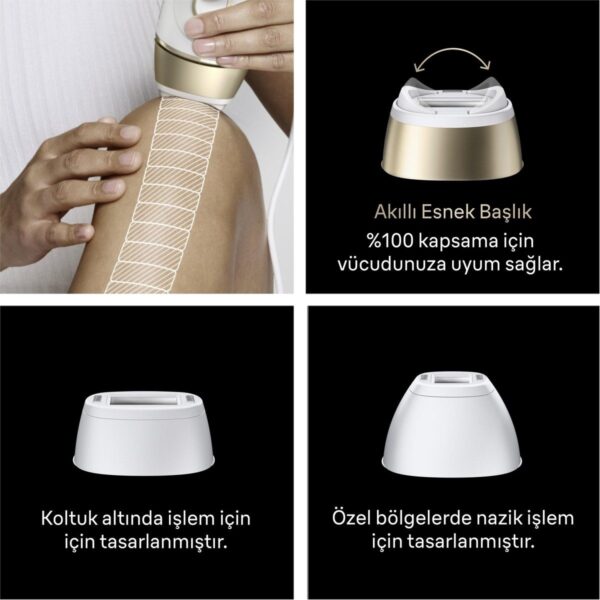 Braun Ipl Silk·expert Pro 5 Beyaz Kablolu IPL Cihazı, Cilt Temas Sensörü ve 3 Başlık ile Etkili Tüy Alma PL5311