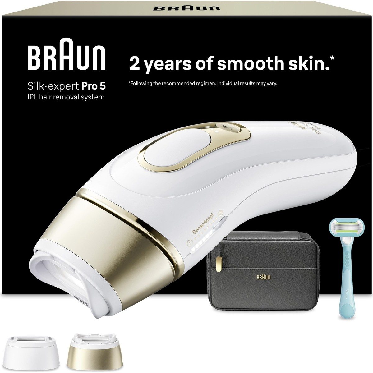 Braun Ipl Silk·expert Pro 5, Evde Lazerle Tüy Alma, Çanta, Gillette Venus, 2 Başlık, PL5251 HBCV0000DYW9AQ