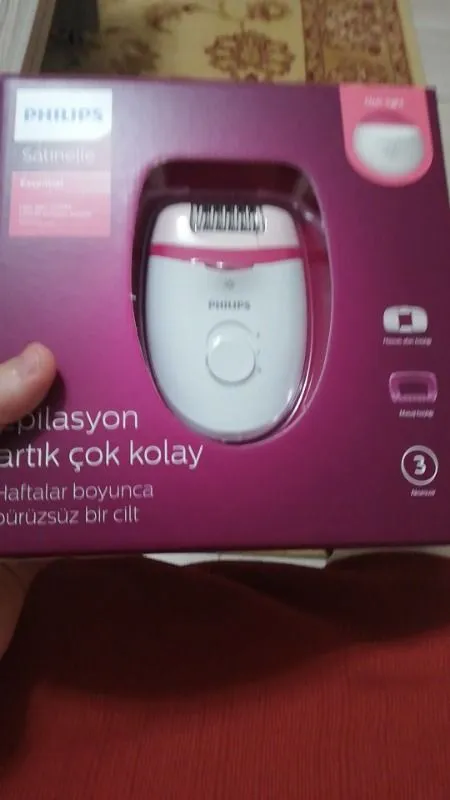 Philips BRE255/05 Satinelle Essential Kablolu Kompakt Epilatör Yıkanabilir Başlık ve 3 Hız Ayarıyla