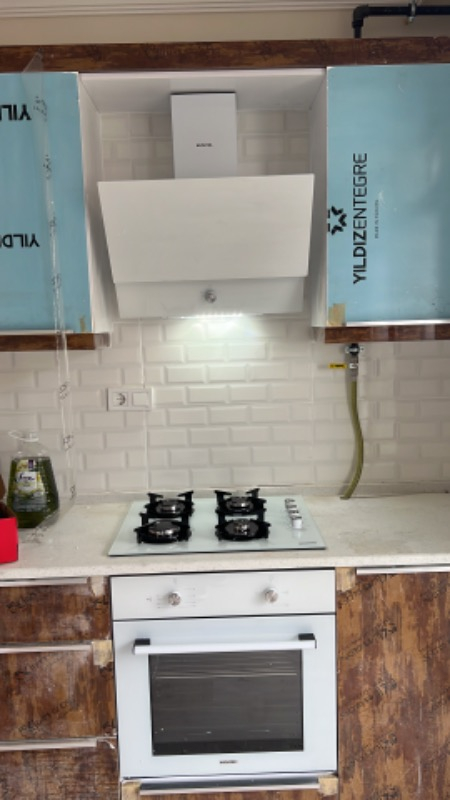 Kumtel Home Beyaz Cam Ankastre Set