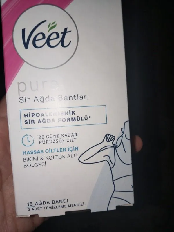 Veet Pure Hipoalerjenik Sir Ağda Bandı 16’lı Bikini & Koltuk Altı Bölgesi İçin Temizleme Mendili