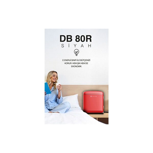 Dijitsu DB80RRE E Enerji Sınıfı 45 Lt Statik Retro Kırmızı Mini Buzdolabı Mekanik Kontrol ile