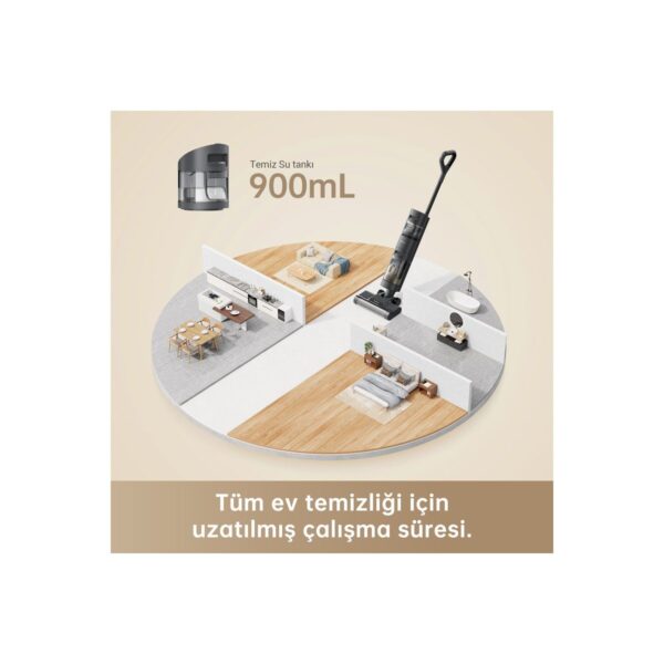 Dreame H12 Core Islak/Kuru Süpürge Hafif ve Akıllı Süpürge ve Paspas, Akıllı Kir Algılama, Otomatik Kendi Kendini Temizleme, Ahşap Vinil ve Sert Zeminler