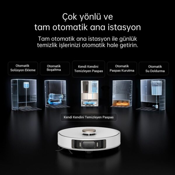 Dreame L20 Ultra Robot Süpürge Beyaz, Otomatik Paspas Çıkarma ve Kaldırma, Yıkama ve Kurutma, 7.000Pa Emiş, Kendi Kendini Boşaltma, Kendi Kendini Doldurma, AI Engellerden Kaçınma