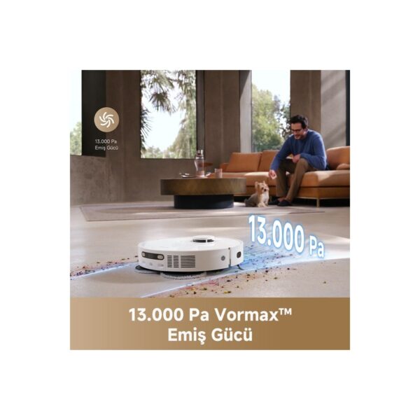 Dreame L40 Ultra CE Robot Süpürge Beyaz, 13.000Pa Emiş Gücü, Özel Halı Temizliği Stratejisi Gücü, Duoscrub™ Paspaslama Sistemi