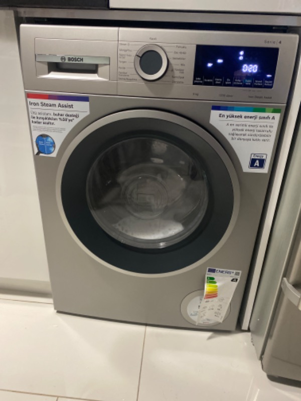 Bosch WGA142ZXTR 9 Kg Yıkama Kapasiteli 1200 Devir Enerji Sınıfı A Çamaşır Makinesi Gri