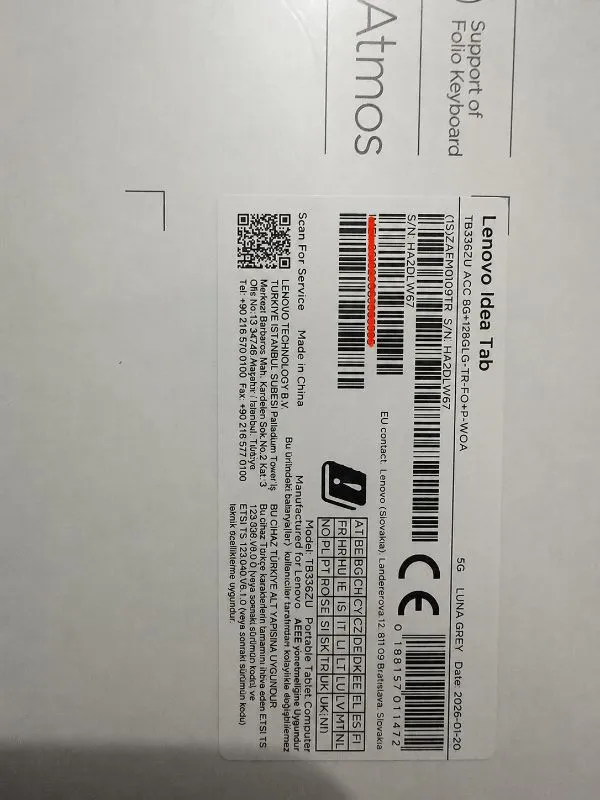 Lenovo Idea Tab 8GB 128GB 11″ 2.5K Sim Kartlı 5G Tablet+Kalem+Kılıf ZAFM0109TR