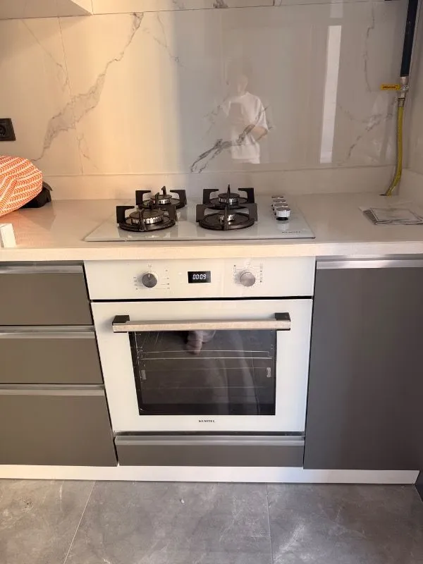 Kumtel Digital Plus 15 Programlı Beyaz Ankastre Set Ocak-Fırın A Enerji Sınıfı Modern Tasarım