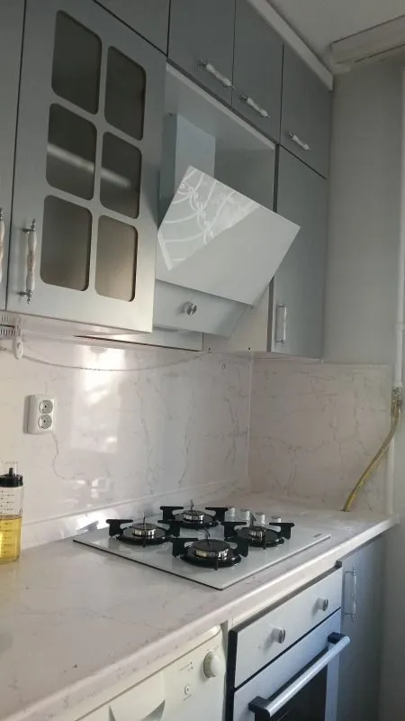 Kumtel Home Beyaz Cam Ankastre Set